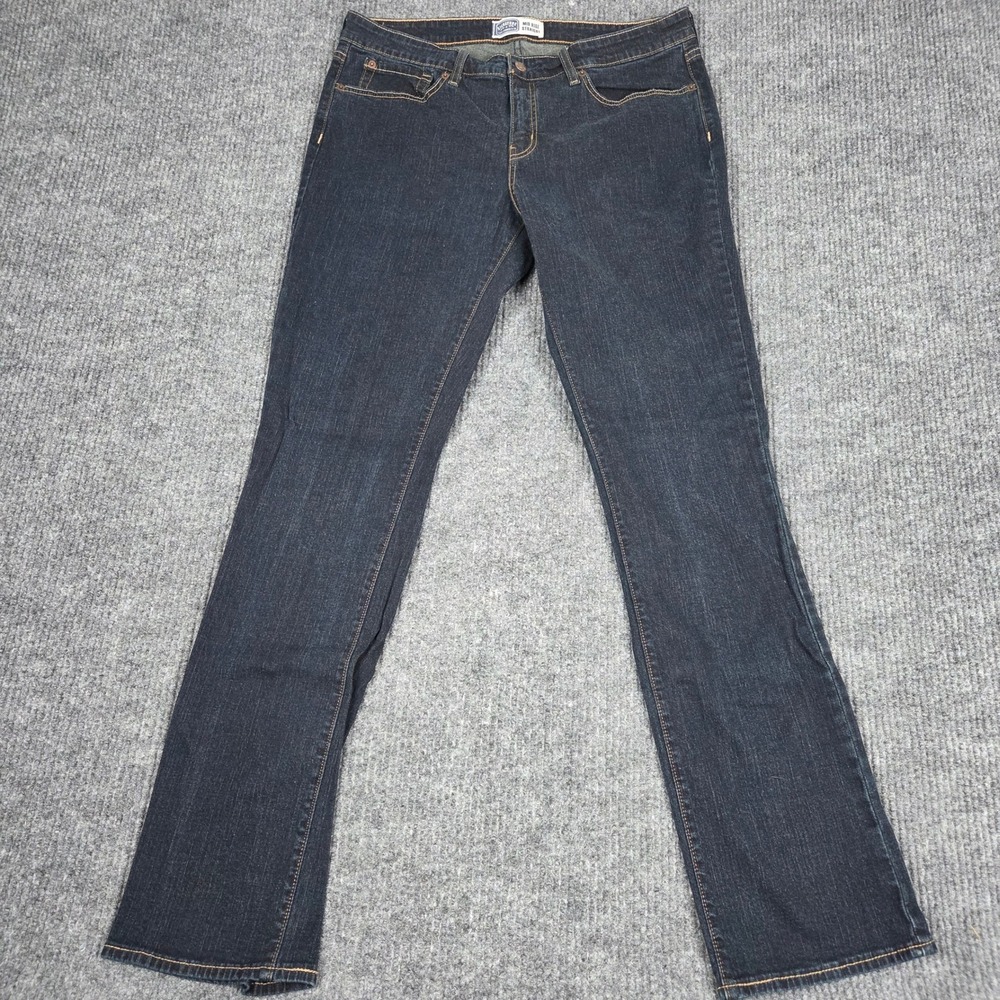 Signature by Levi Strauss & Co Womens Mid Rise Straight Leg Jeans Dark Wash 16 L